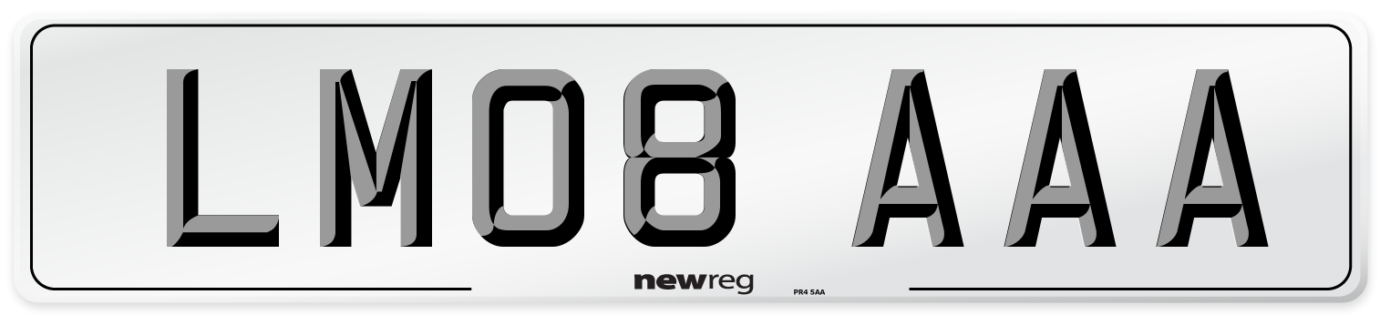 LM08 AAA Number Plate from New Reg